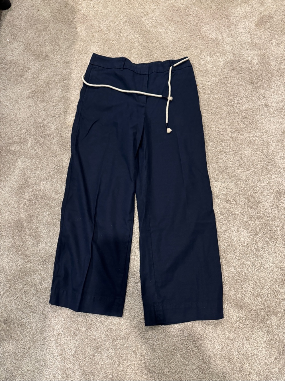 Talbots Navy Pants with White Rope Belt